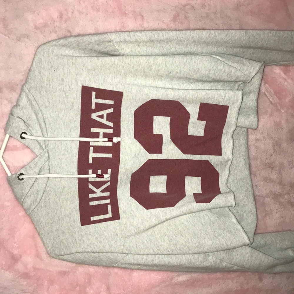 forever 21 cropped, graphic hoodie